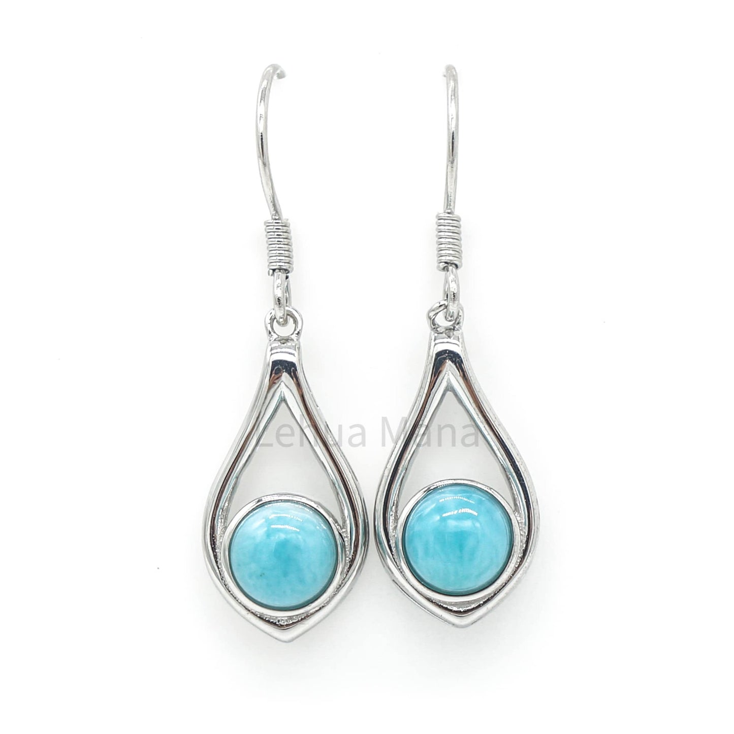 925 Silver Larimar Raindrop Earrings, Larimar Earrings, 925 Sterling Silver Jewelry, Raindrop Earrings