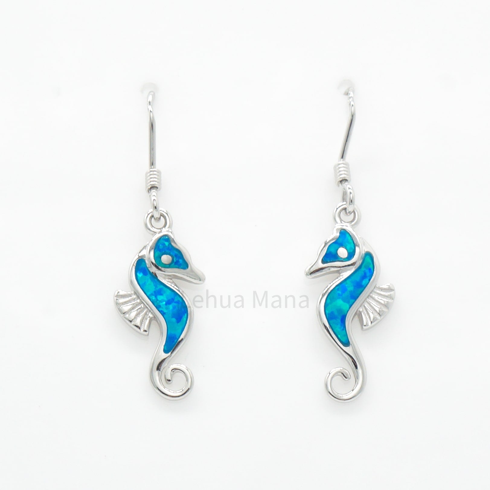 925 Silver Opal Seahorse Dangle Earrings, Opal Earrings, 925 Sterling Silver Jewelry, Seahorse Earrings
