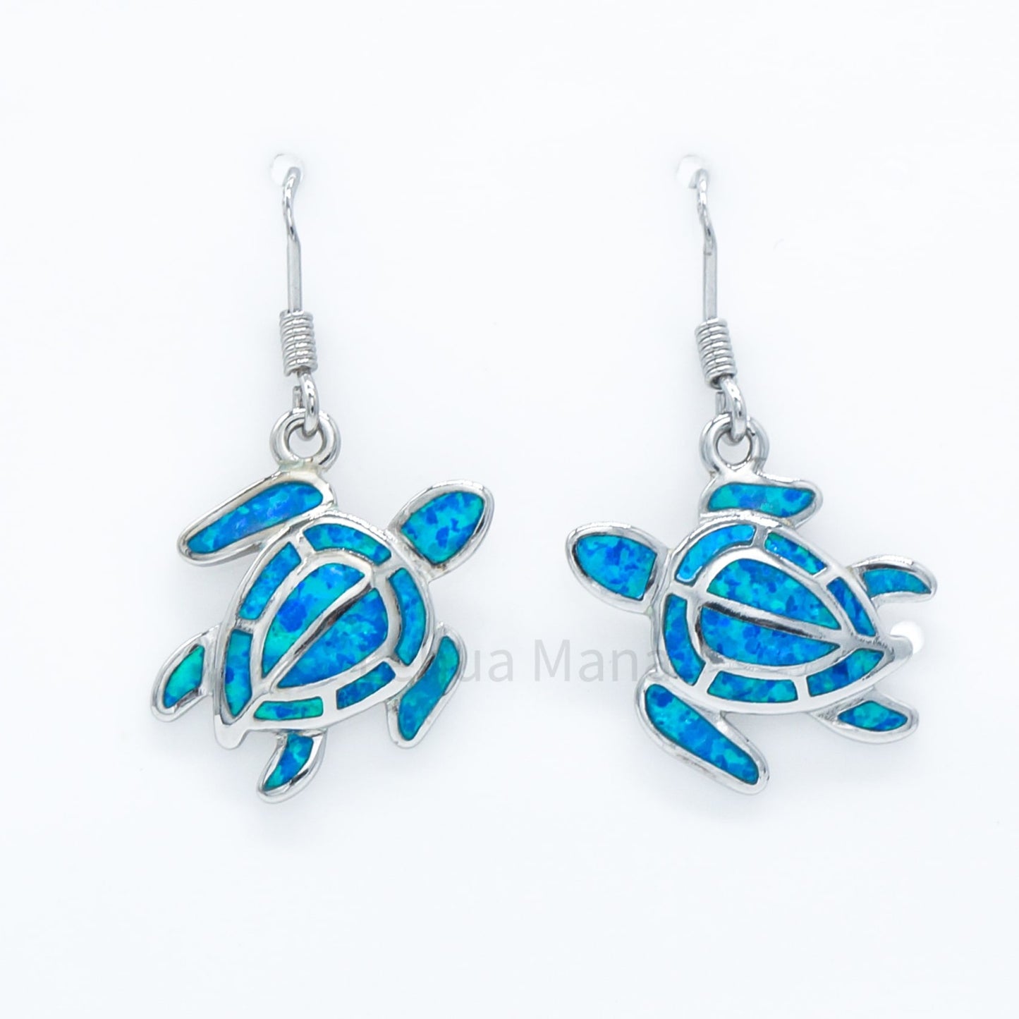925 Silver Opal Mosaic Sea Turtle Dangle Earrings, Opal Earrings, 925 Sterling Silver Jewelry, Sea Turtle Earrings