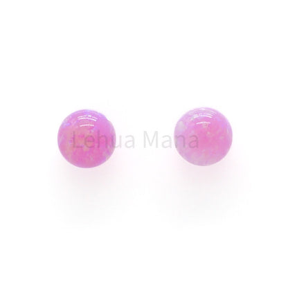 925 Silver Pink Opal Ball Stud Earrings, Opal Earrings, 925 Sterling Silver Jewelry, Ball Stud Earrings