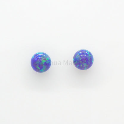 925 Silver Purple Opal Ball Stud Earrings, Opal Earrings, 925 Sterling Silver Jewelry, Ball Stud Earrings