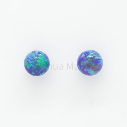 925 Silver Purple Opal Ball Stud Earrings, Opal Earrings, 925 Sterling Silver Jewelry, Ball Stud Earrings