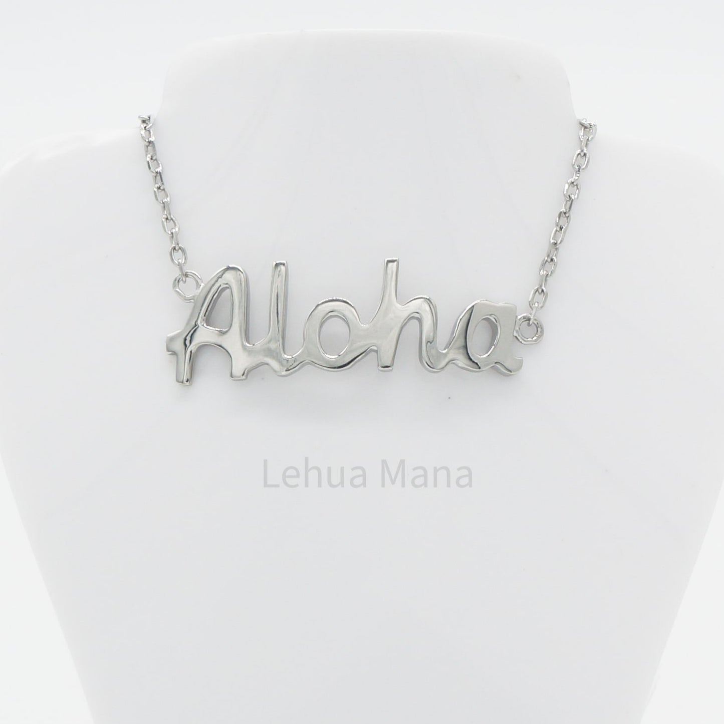 925 Sterling Silver Aloha Necklace, Sterling Silver Necklace,  925 Sterling Silver Jewelry, Aloha Necklace