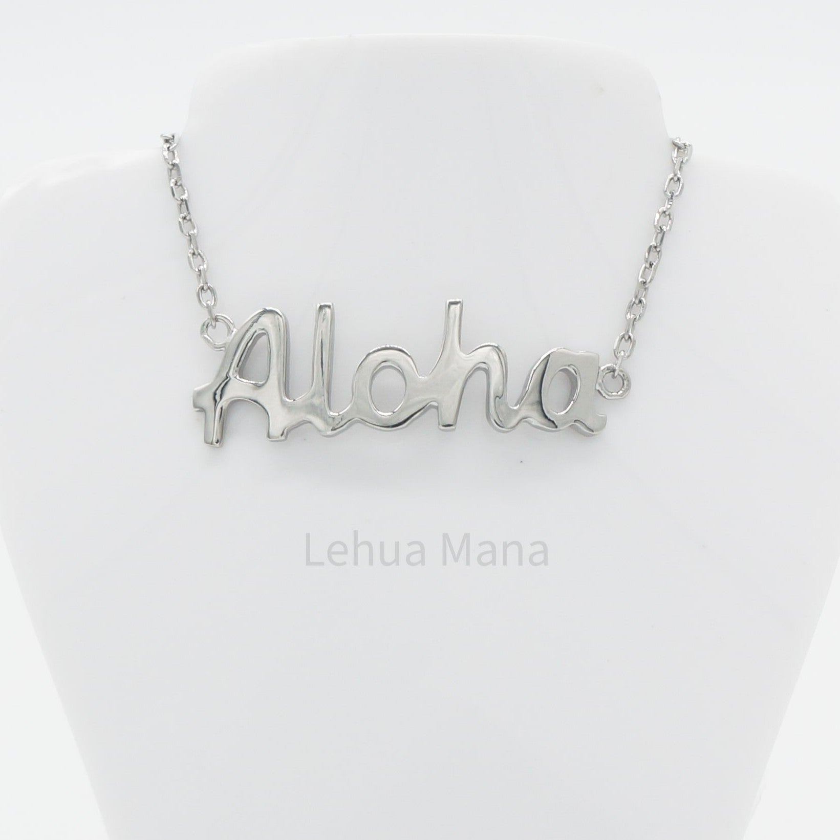 925 Sterling Silver Aloha Necklace, Sterling Silver Necklace,  925 Sterling Silver Jewelry, Aloha Necklace