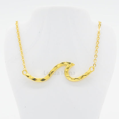 925 Sterling Silver Hammered Ocean Line Wave Necklace, Sterling Silver Necklace,  925 Sterling Silver Jewelry, Ocean Line Wave Necklace