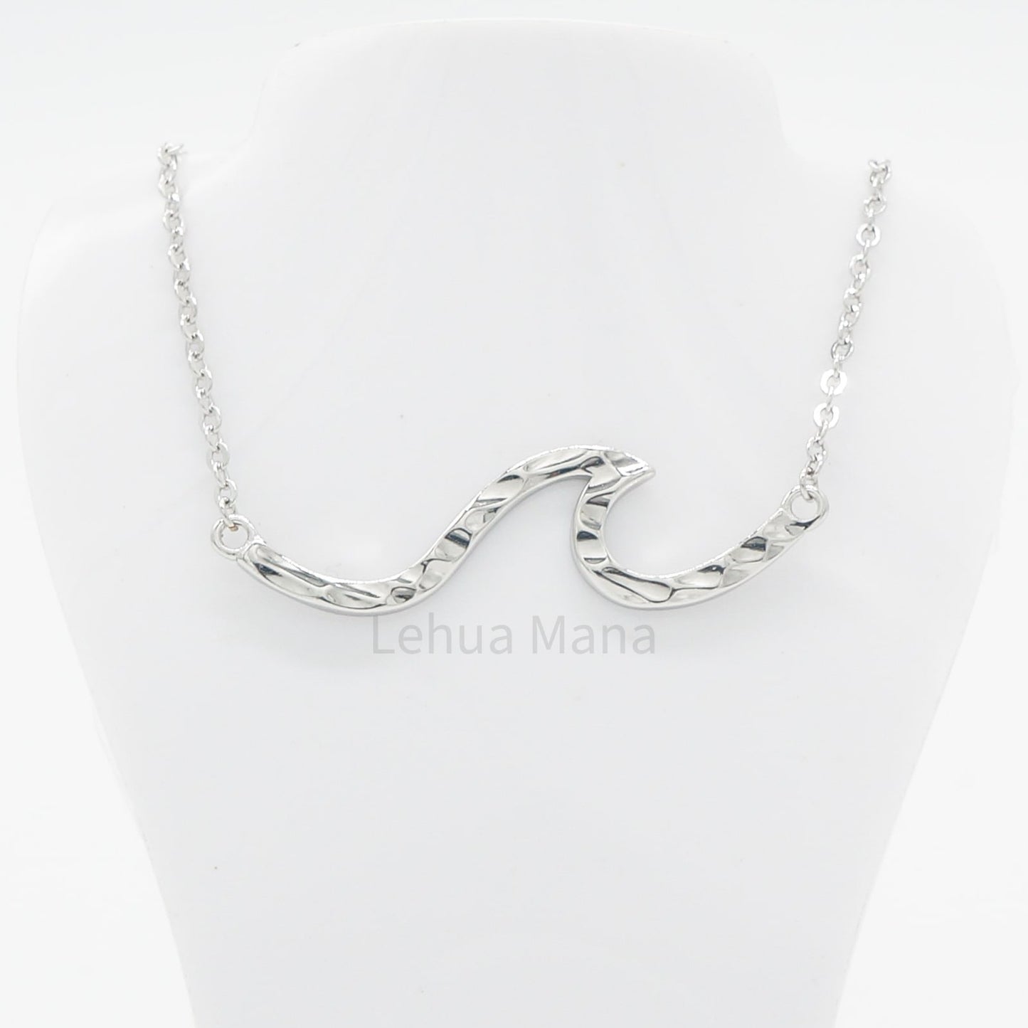 925 Sterling Silver Hammered Ocean Line Wave Necklace, Sterling Silver Necklace,  925 Sterling Silver Jewelry, Ocean Line Wave Necklace
