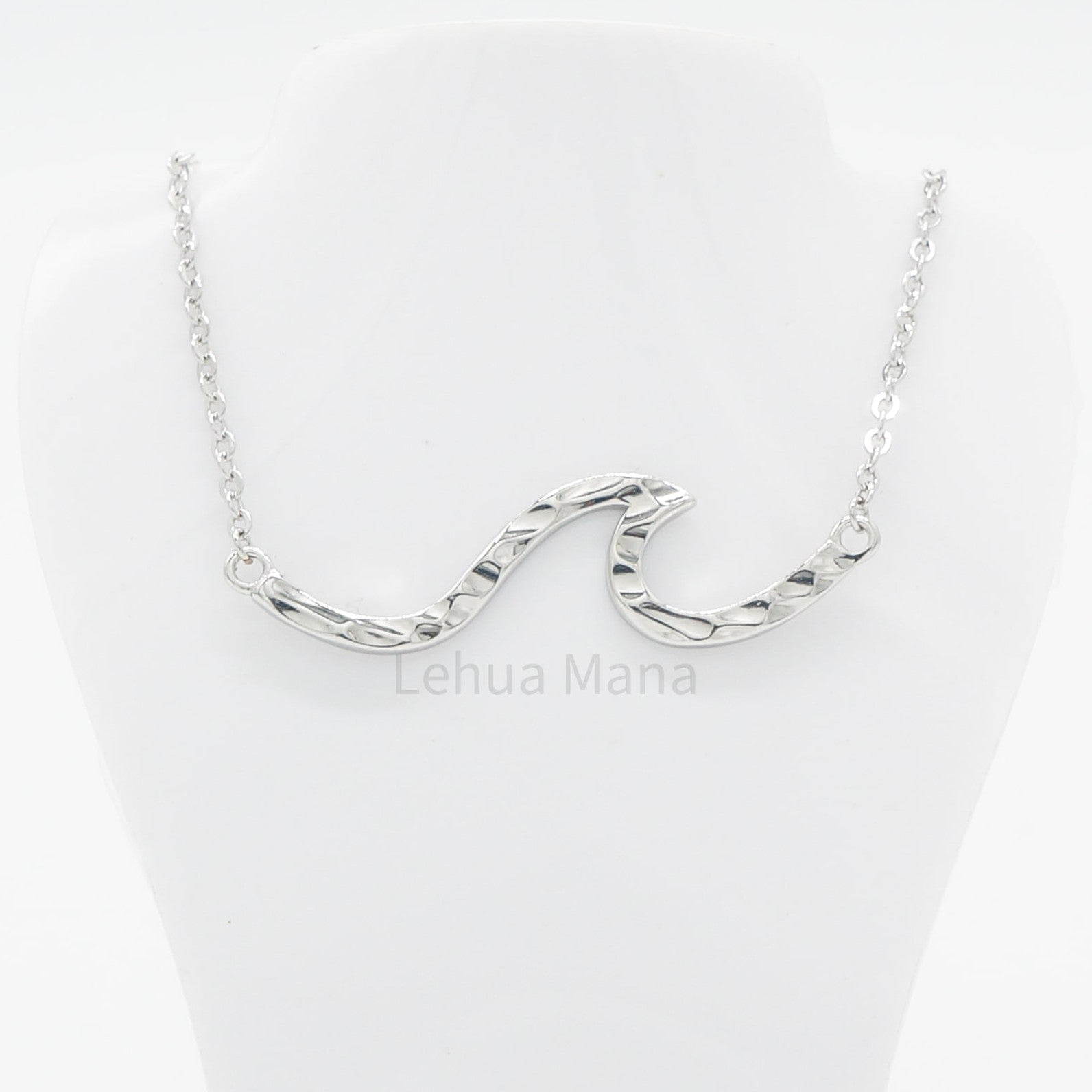925 Sterling Silver Hammered Ocean Line Wave Necklace, Sterling Silver Necklace,  925 Sterling Silver Jewelry, Ocean Line Wave Necklace