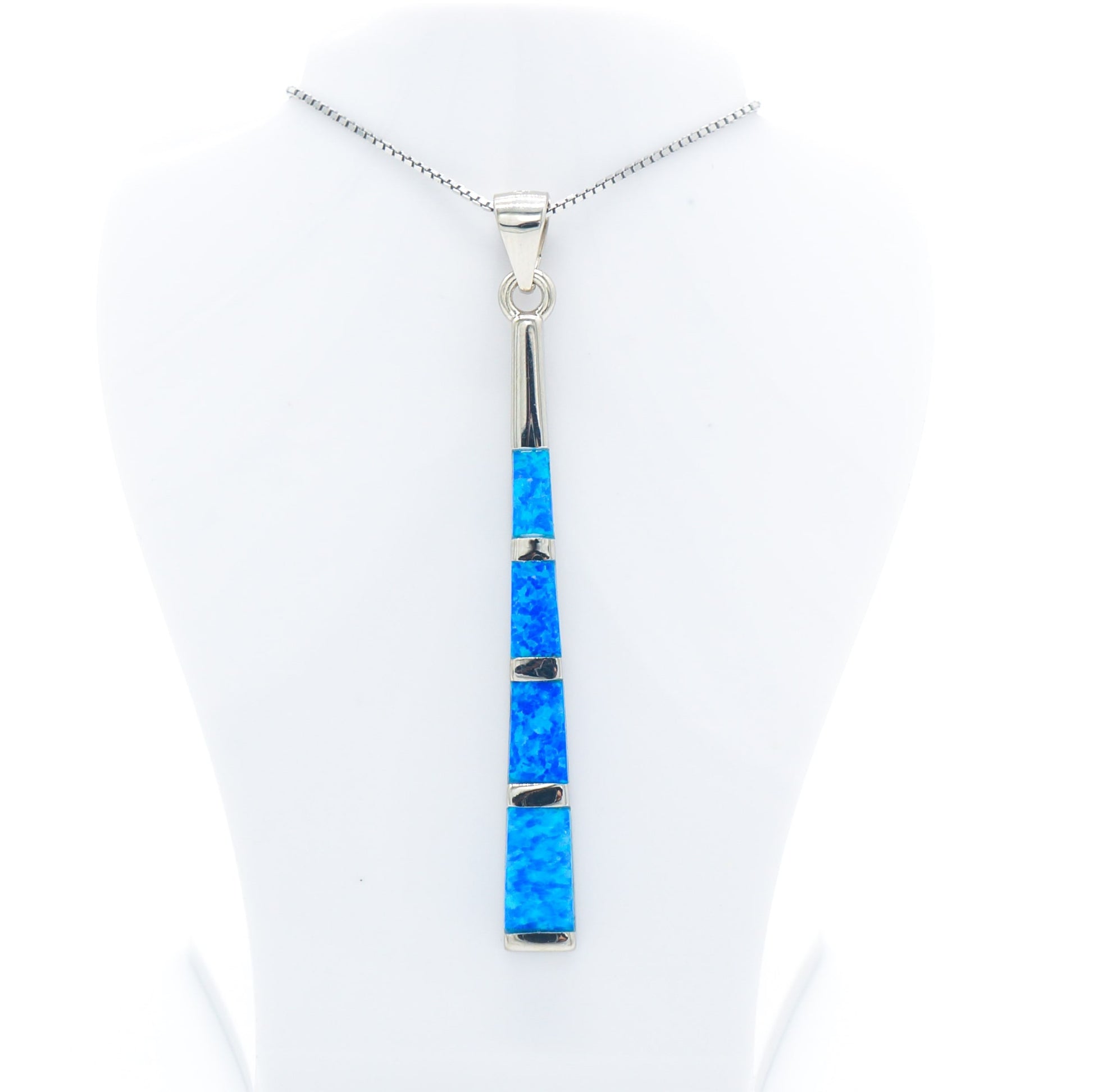 925 Silver Opal Sleek Bars Necklace, Opal Necklace, 925 Sterling Silver Jewelry, Bars Necklace