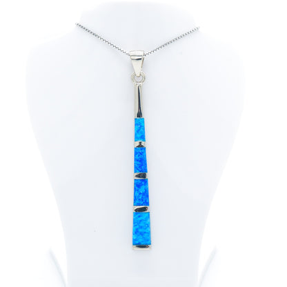 925 Silver Opal Sleek Bars Necklace, Opal Necklace, 925 Sterling Silver Jewelry, Bars Necklace
