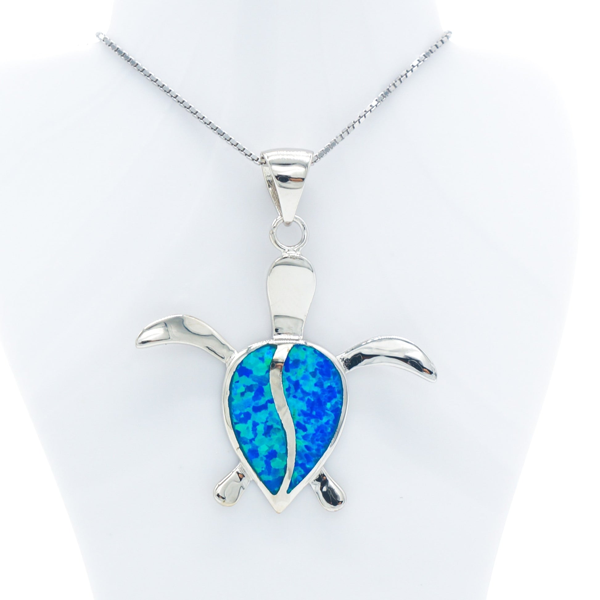 925 Silver Opal Turtle Necklace, Opal Necklace, 925 Sterling Silver Jewelry, Turtle Necklace