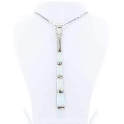 925 Silver Opal Sleek Bars Necklace, Opal Necklace, 925 Sterling Silver Jewelry, Bars Necklace