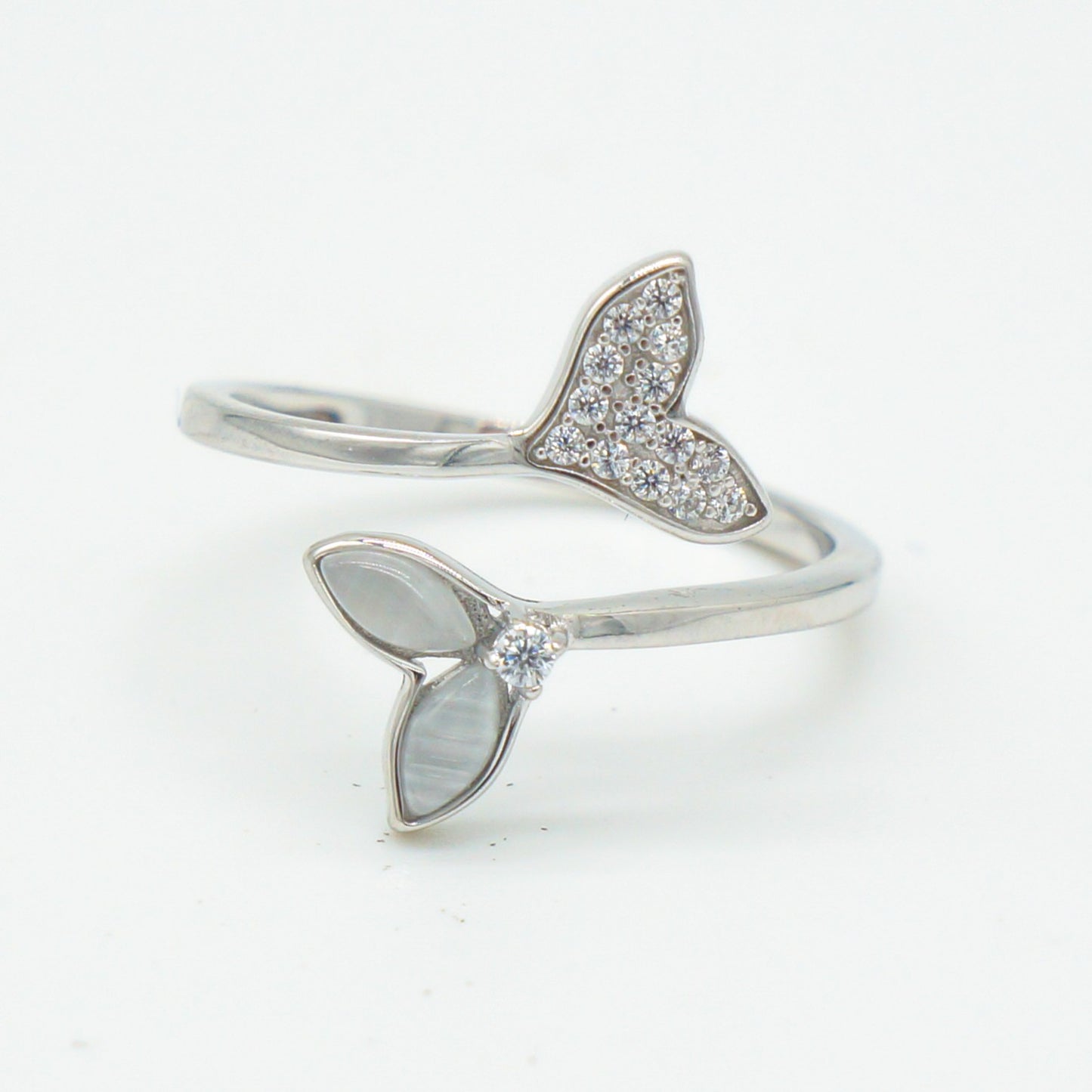 925 Silver Adjustable Whale Tail Ring, Silver Adjustable Ring, 925 Sterling Silver Jewelry, Whale Tail Ring