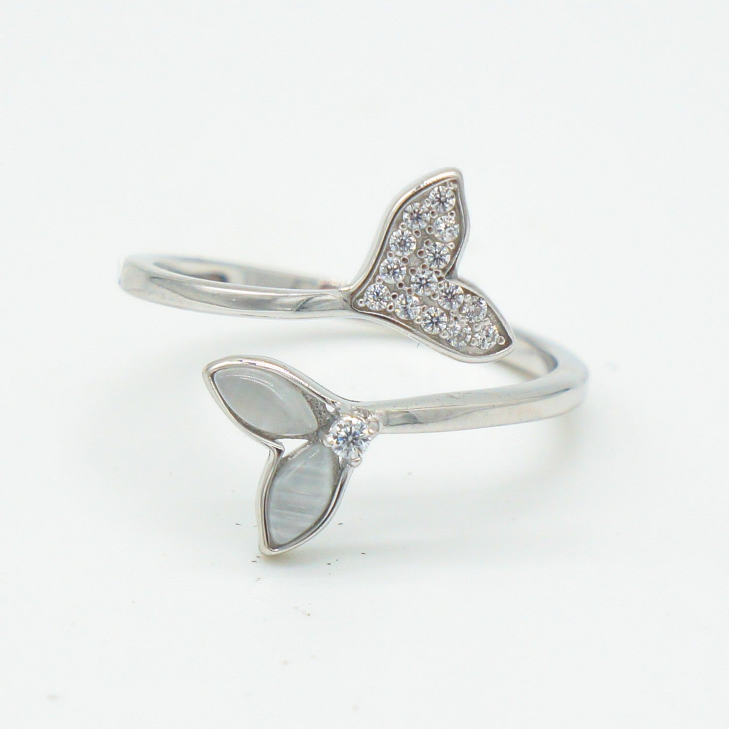925 Silver Adjustable Whale Tail Ring, Silver Adjustable Ring, 925 Sterling Silver Jewelry, Whale Tail Ring