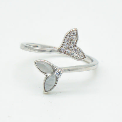 925 Silver Adjustable Whale Tail Ring, Silver Adjustable Ring, 925 Sterling Silver Jewelry, Whale Tail Ring