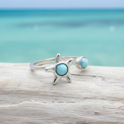 Detail-of-Spinning-925-Silver-Starfish-and-Natural-Blue-Larimar-Bypass-Ring