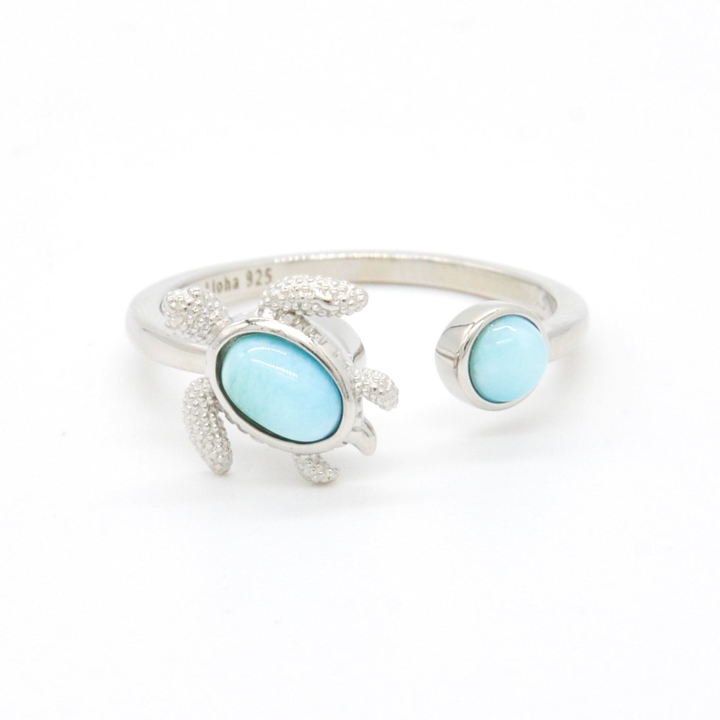 925 Silver Adjustable Larimar Turtle Spinner Ring, Larimar Adjustable Ring, 925 Sterling Silver Jewelry, Turtle Ring