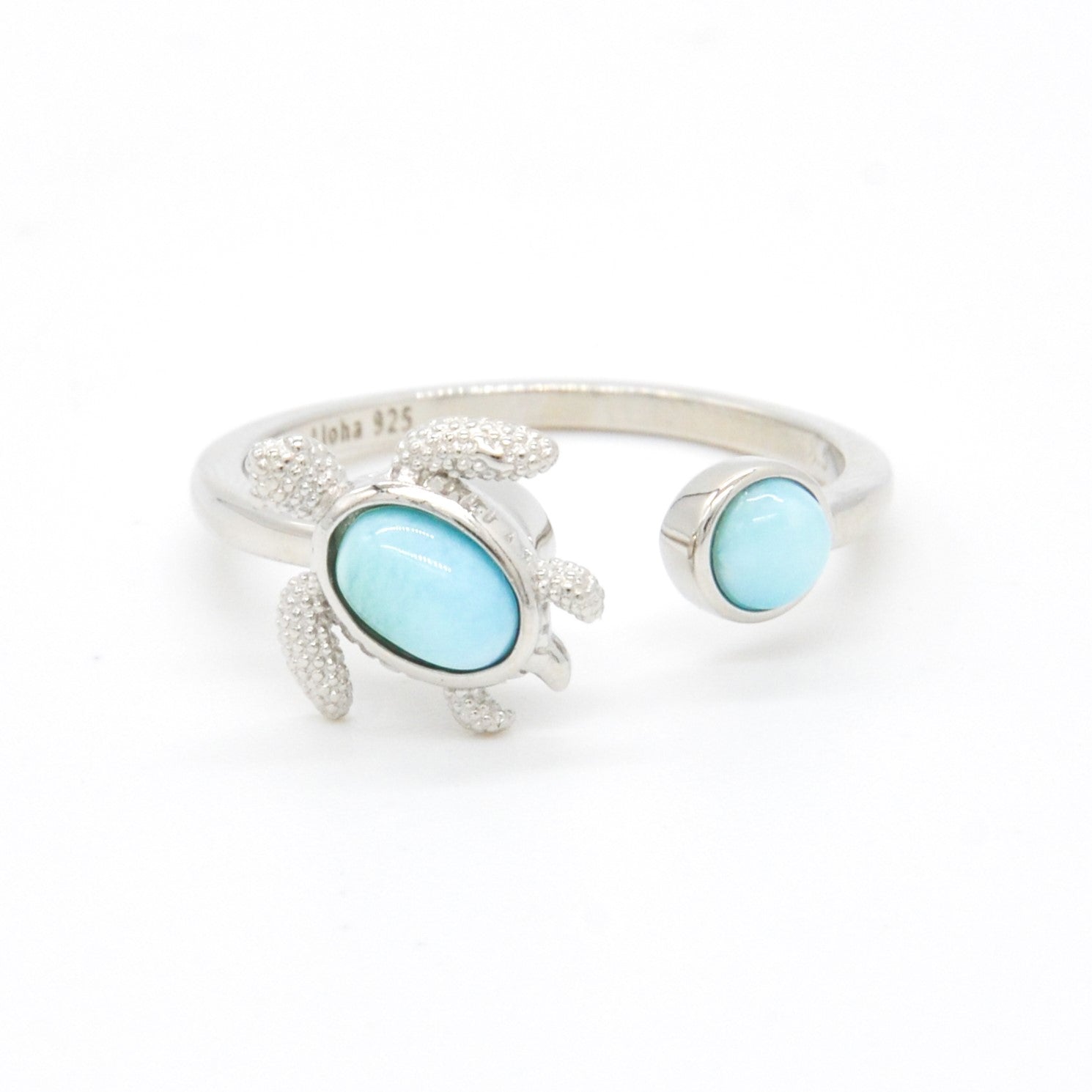 925 Silver Adjustable Larimar Turtle Spinner Ring, Larimar Adjustable Ring, 925 Sterling Silver Jewelry, Turtle Ring