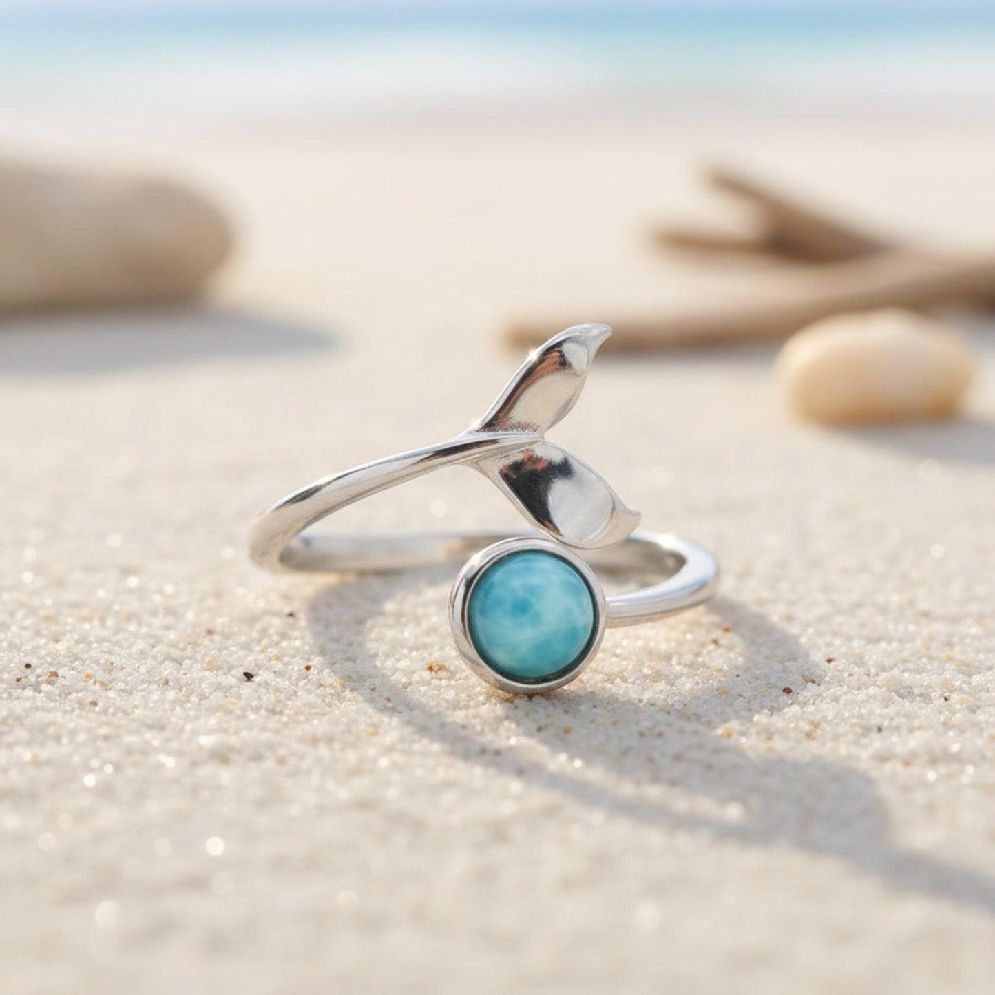 Adjustable-Blue-Larimar-Gemstone-Whale-Tail-Jewelry-925-Silver-Ocean-Gift