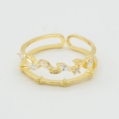 925 Silver Adjustable Leaves Ring, Silver Adjustable Ring, 925 Sterling Silver Jewelry, Leaves Ring