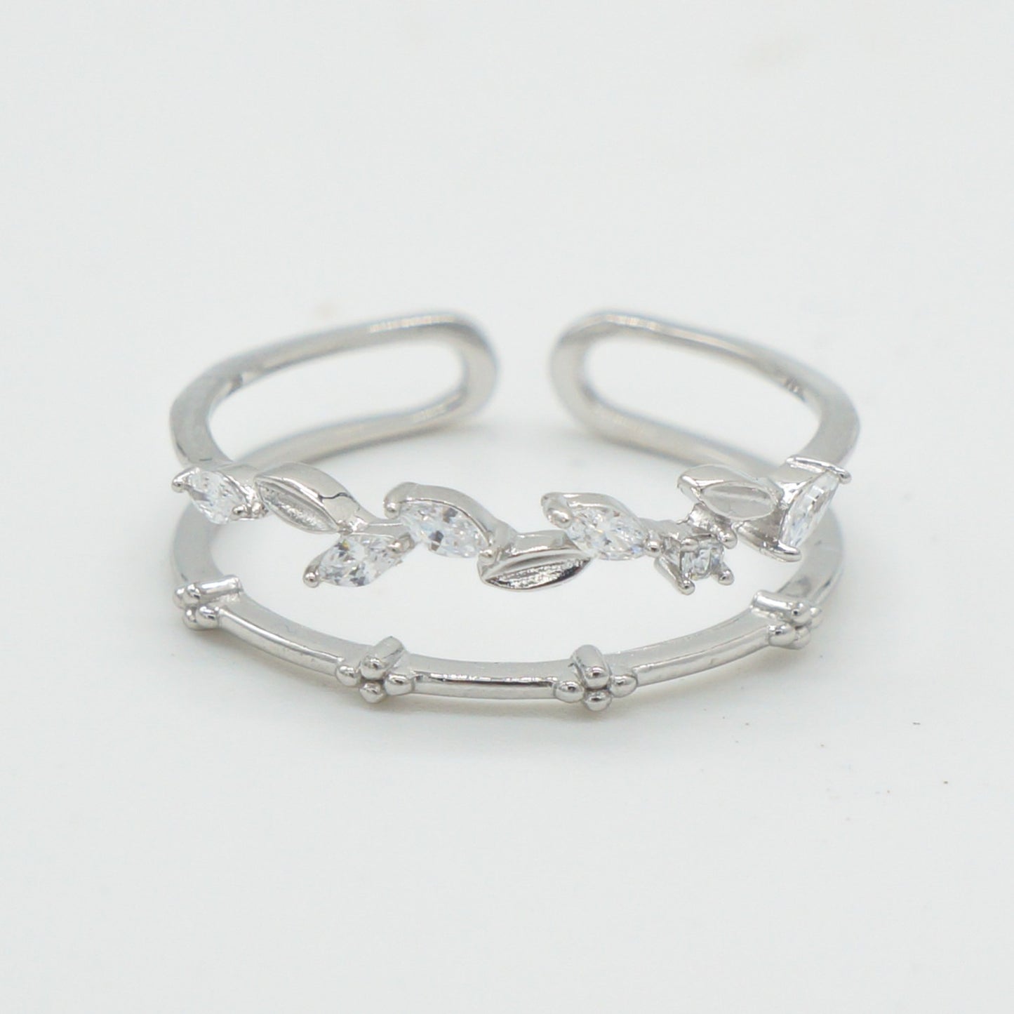 925 Silver Adjustable Leaves Ring, Silver Adjustable Ring, 925 Sterling Silver Jewelry, Leaves Ring