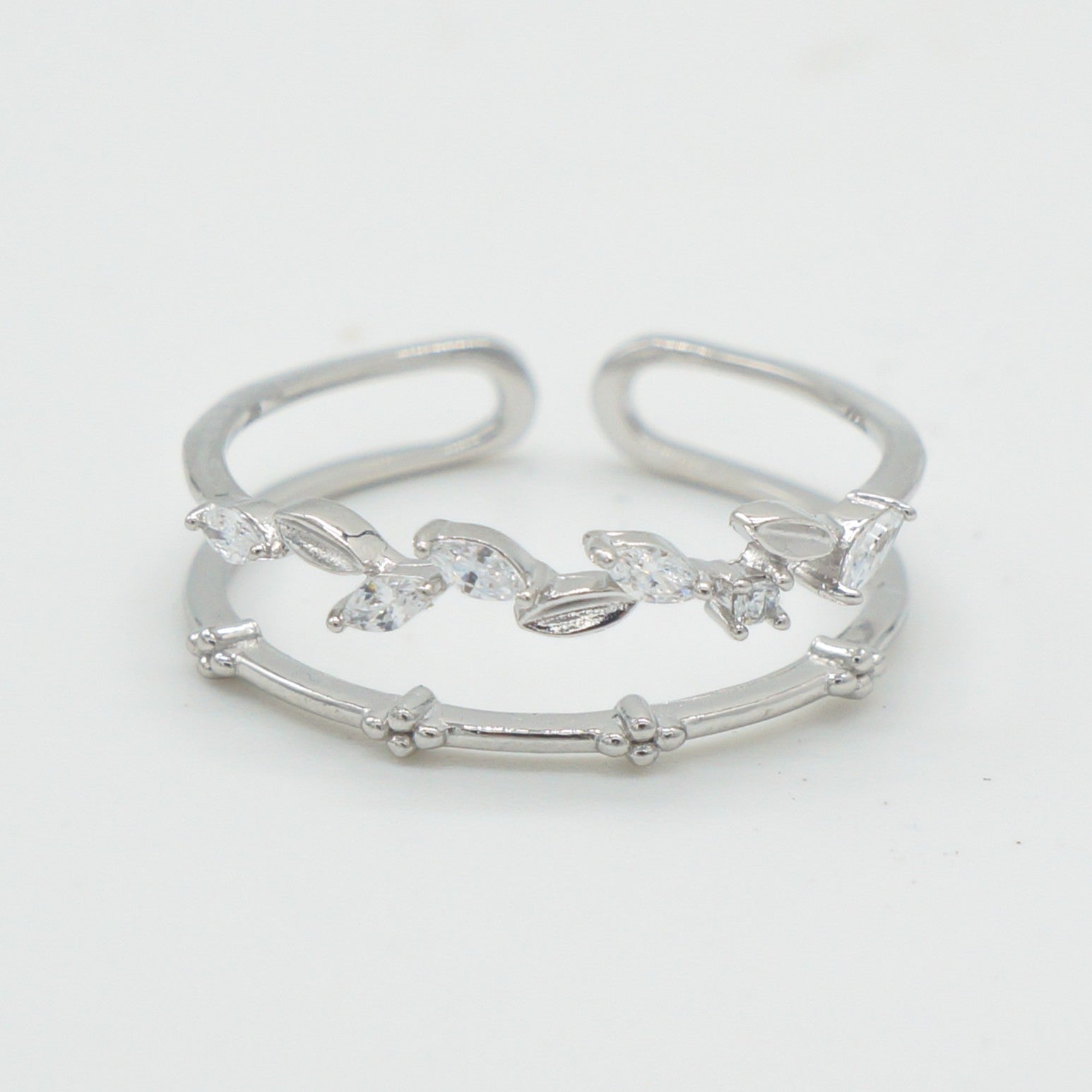 925 Silver Adjustable Leaves Ring, Silver Adjustable Ring, 925 Sterling Silver Jewelry, Leaves Ring
