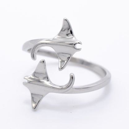 925 Silver Adjustable Manta Ray Ring, Silver Adjustable Ring, 925 Sterling Silver Jewelry, Manta Ray Ring