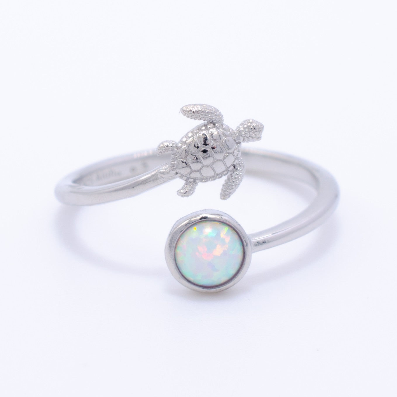 925 Silver Adjustable Opal Turtle Ring, Opal Adjustable Ring, 925 Sterling Silver Jewelry, Turtle Ring