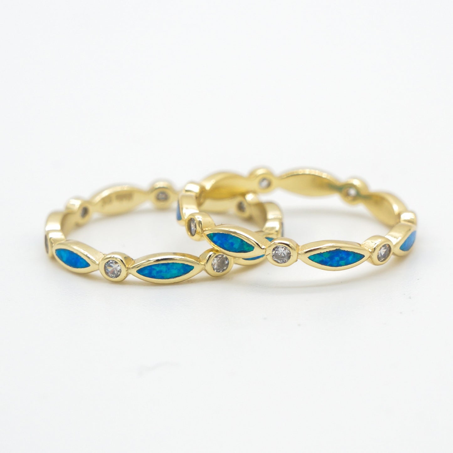 925 Silver Opal Eternity Ring, Opal Ring, 925 Sterling Silver Jewelry, Eternity Ring