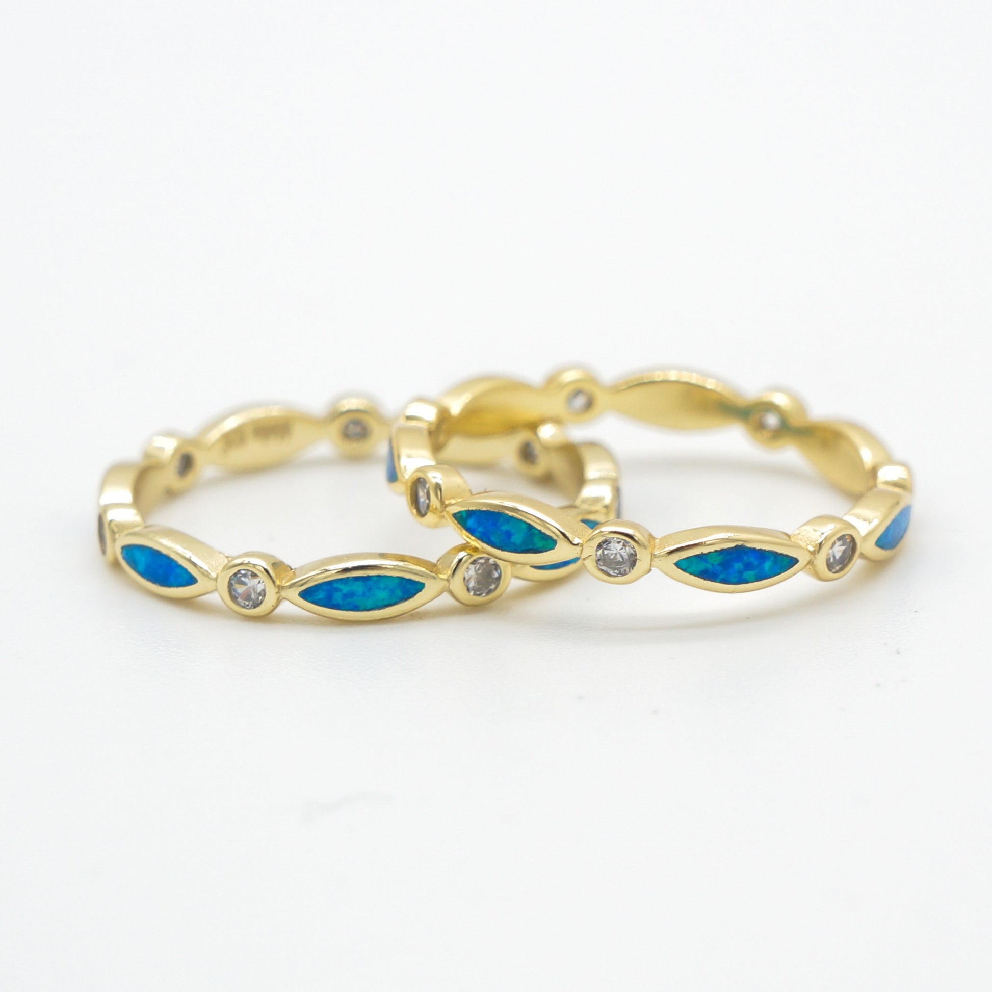 925 Silver Opal Eternity Ring, Opal Ring, 925 Sterling Silver Jewelry, Eternity Ring