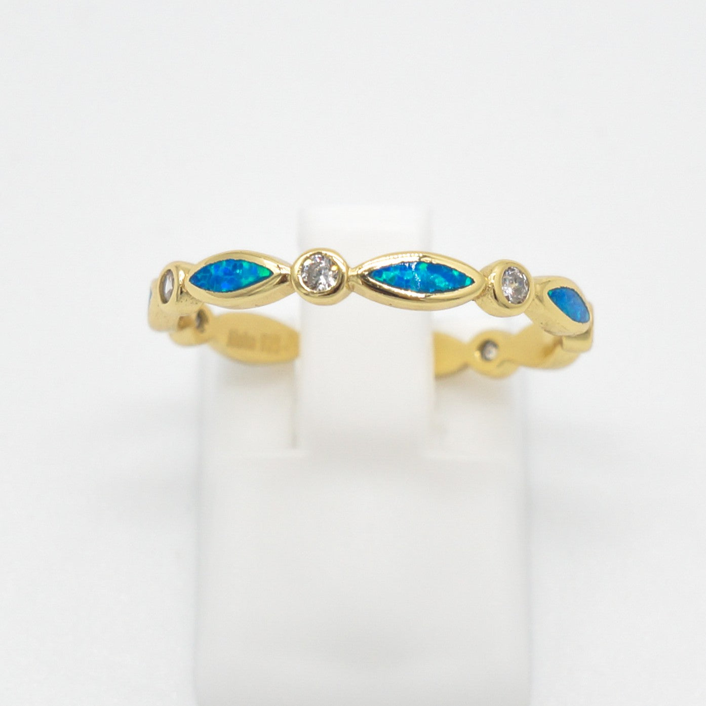 925 Silver Opal Eternity Ring, Opal Ring, 925 Sterling Silver Jewelry, Eternity Ring