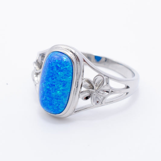 925 Silver Opal Flower Ring, Opal Ring, 925 Sterling Silver Jewelry, Flower Ring