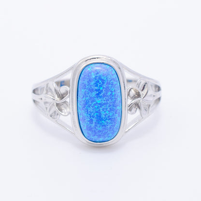 925 Silver Opal Flower Ring, Opal Ring, 925 Sterling Silver Jewelry, Flower Ring