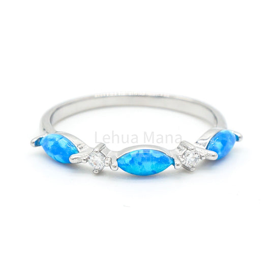 925 Silver Opal Trio Marquise Ring, Opal Ring, 925 Sterling Silver Jewelry, Trio Ring