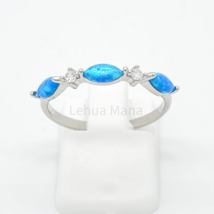 925 Silver Opal Trio Marquise Ring, Opal Ring, 925 Sterling Silver Jewelry, Trio Ring