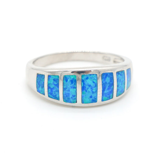 925 Silver Opal Stripes Ring, Opal Ring, 925 Sterling Silver Jewelry, Stripes Ring
