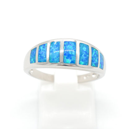 925 Silver Opal Stripes Ring, Opal Ring, 925 Sterling Silver Jewelry, Stripes Ring