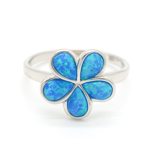 925 Silver Opal Flower Ring, Opal Ring, 925 Sterling Silver Jewelry, Flower Ring