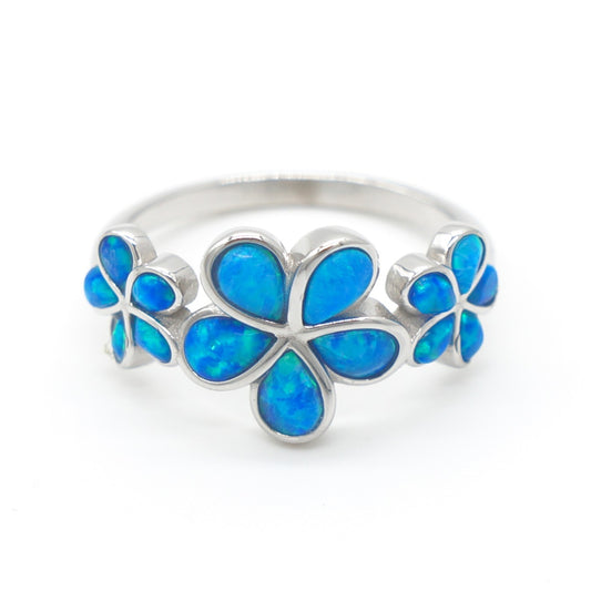 925 Silver Opal Flower Ring, Opal Ring, 925 Sterling Silver Jewelry, Flower Ring