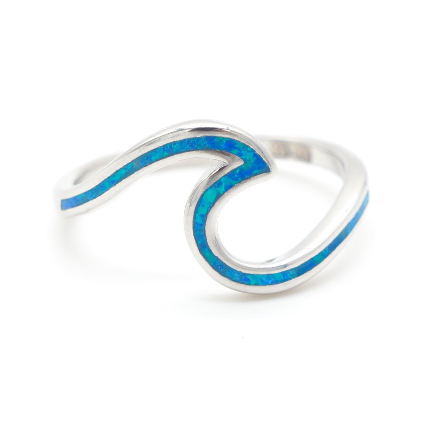 925 Silver Opal Wave Ring, Opal Ring, 925 Sterling Silver Jewelry, Wave Ring