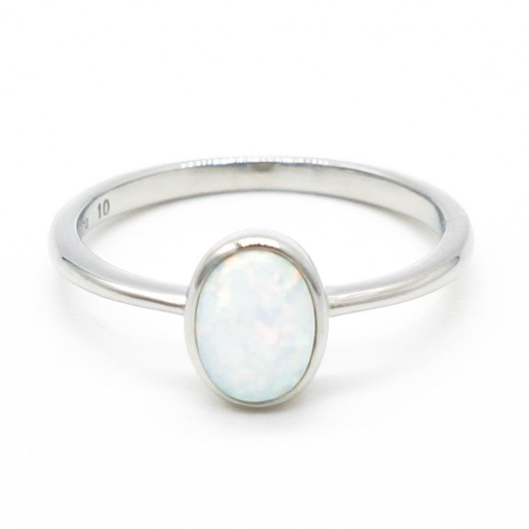 925 Silver Opal Cabochon Ring, Opal Ring, 925 Sterling Silver Jewelry, Cabochon Ring
