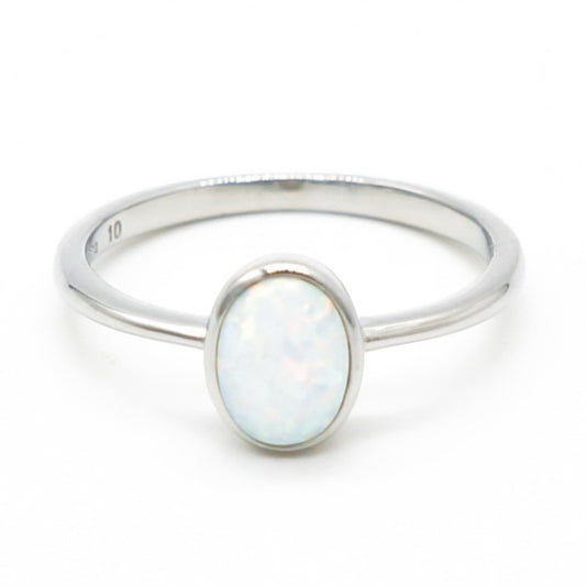 925 Silver Opal Cabochon Ring, Opal Ring, 925 Sterling Silver Jewelry, Cabochon Ring