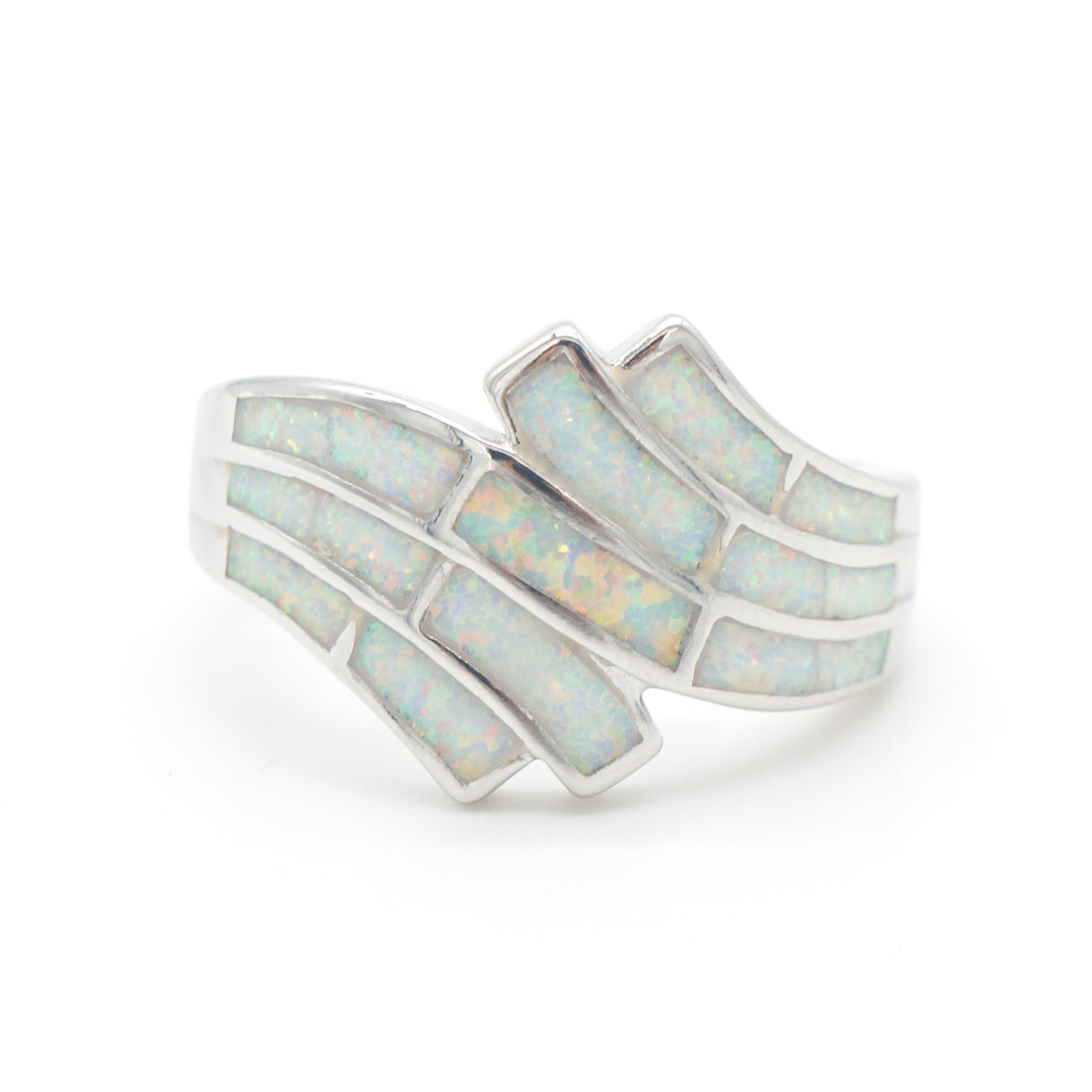 925 Silver Opal Wave Ring, Opal Ring, 925 Sterling Silver Jewelry, Wave Ring