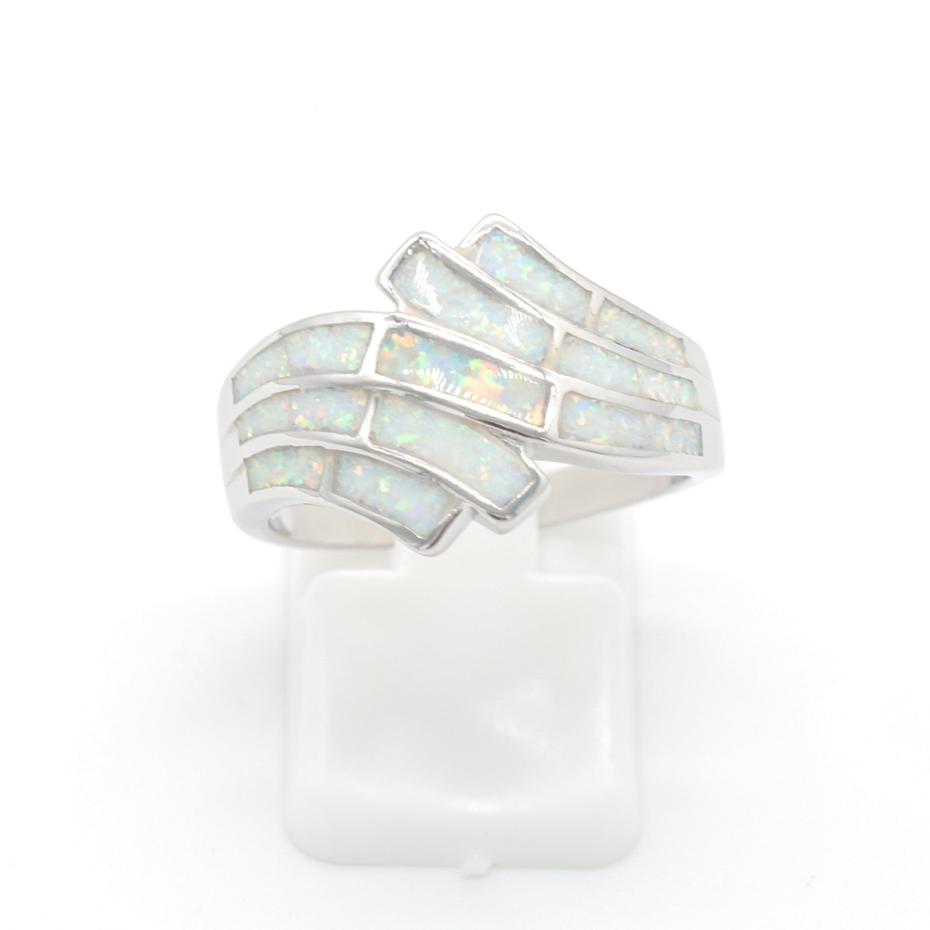 925 Silver Opal Wave Ring, Opal Ring, 925 Sterling Silver Jewelry, Wave Ring