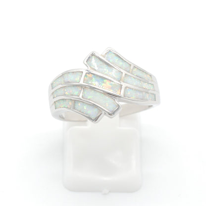 925 Silver Opal Wave Ring, Opal Ring, 925 Sterling Silver Jewelry, Wave Ring