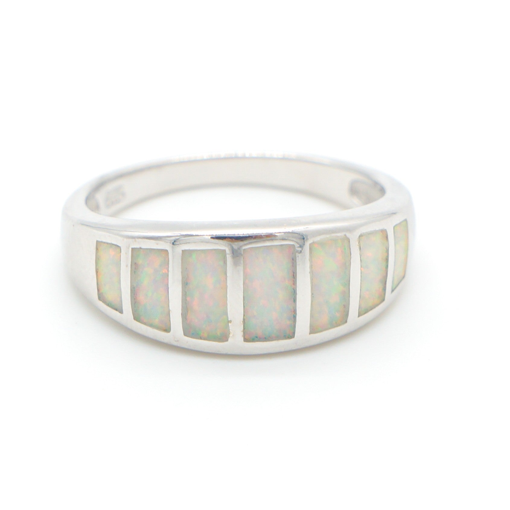 925 Silver Opal Stripes Ring, Opal Ring, 925 Sterling Silver Jewelry, Stripes Ring