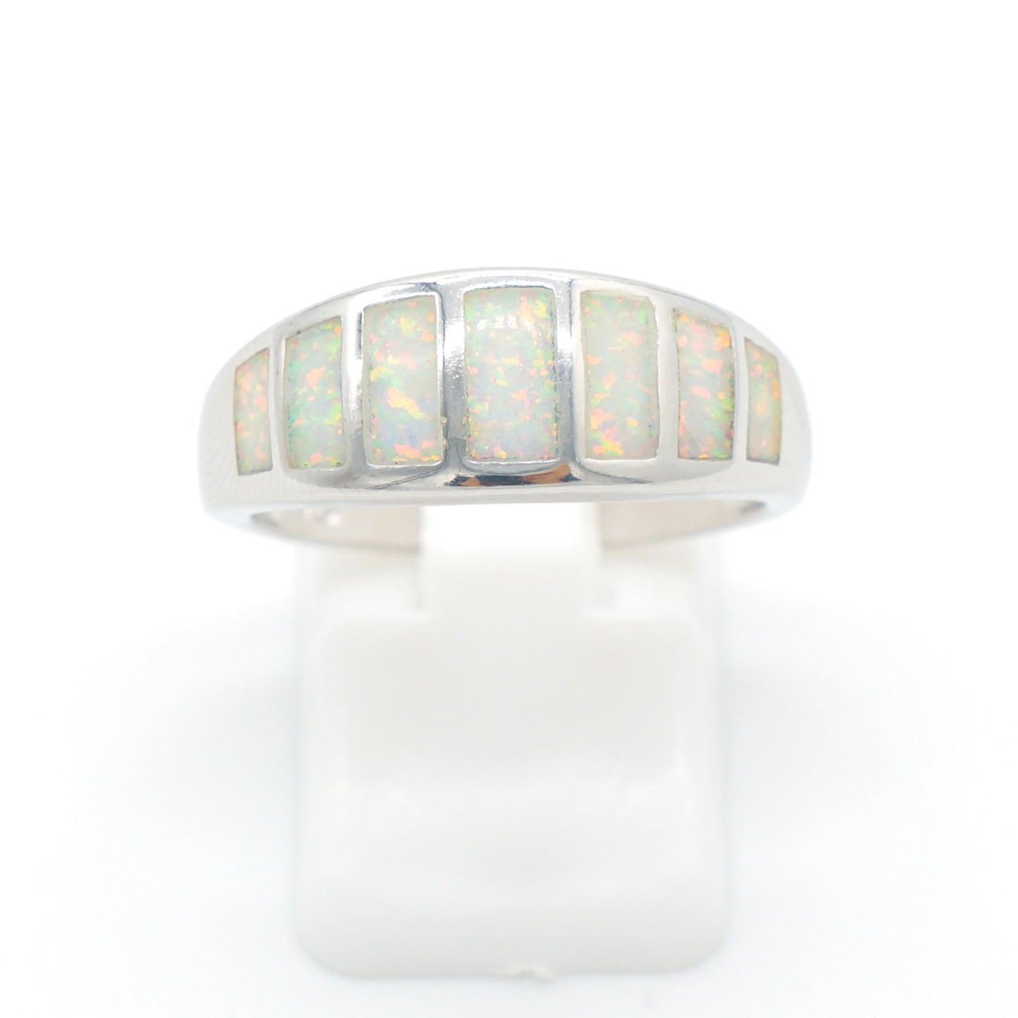 925 Silver Opal Stripes Ring, Opal Ring, 925 Sterling Silver Jewelry, Stripes Ring