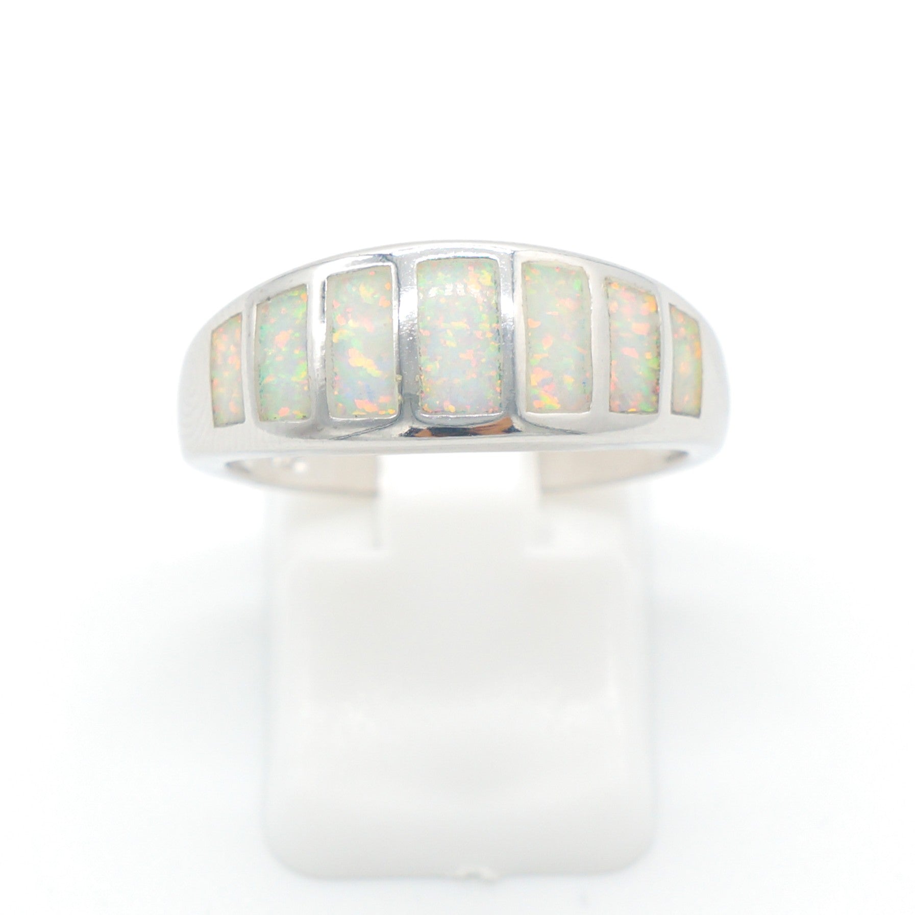925 Silver Opal Stripes Ring, Opal Ring, 925 Sterling Silver Jewelry, Stripes Ring