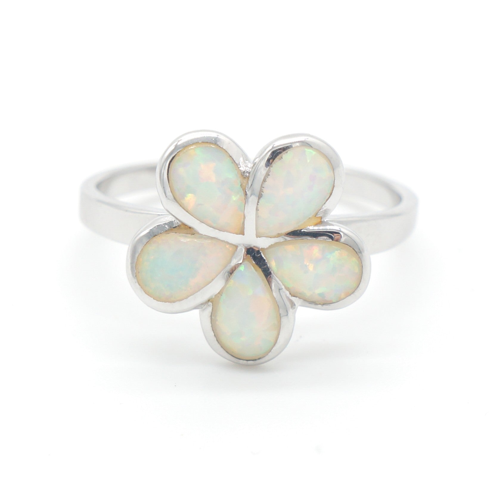 925 Silver Opal Flower Ring, Opal Ring, 925 Sterling Silver Jewelry, Flower Ring