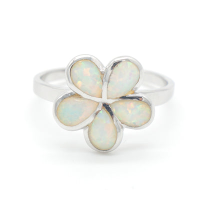 925 Silver Opal Flower Ring, Opal Ring, 925 Sterling Silver Jewelry, Flower Ring