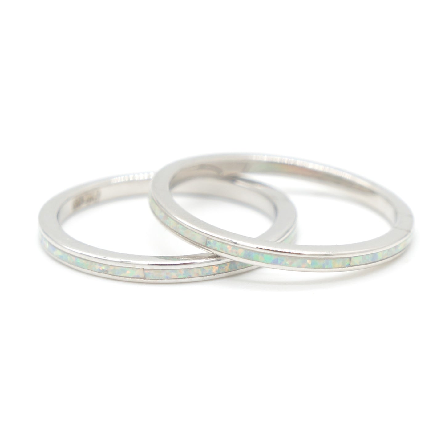 925 Silver Opal 2mm Band Ring, Opal Ring, 925 Sterling Silver Jewelry, Band Ring